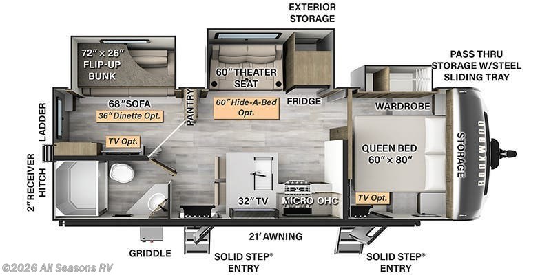 2024 Forest River Rockwood Ultra Lite 2616BH - New Travel Trailer For Sale by All Seasons RV in Muskegon, Michigan