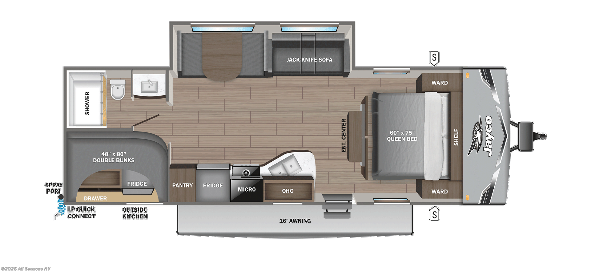 2026 Jayco Jay Flight SLX 261BHS - New Travel Trailer For Sale by All Seasons RV in Muskegon, Michigan