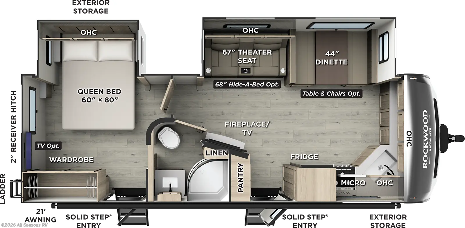 2026 Forest River Rockwood Ultra Lite 2608BS - New Travel Trailer For Sale by All Seasons RV in Muskegon, Michigan