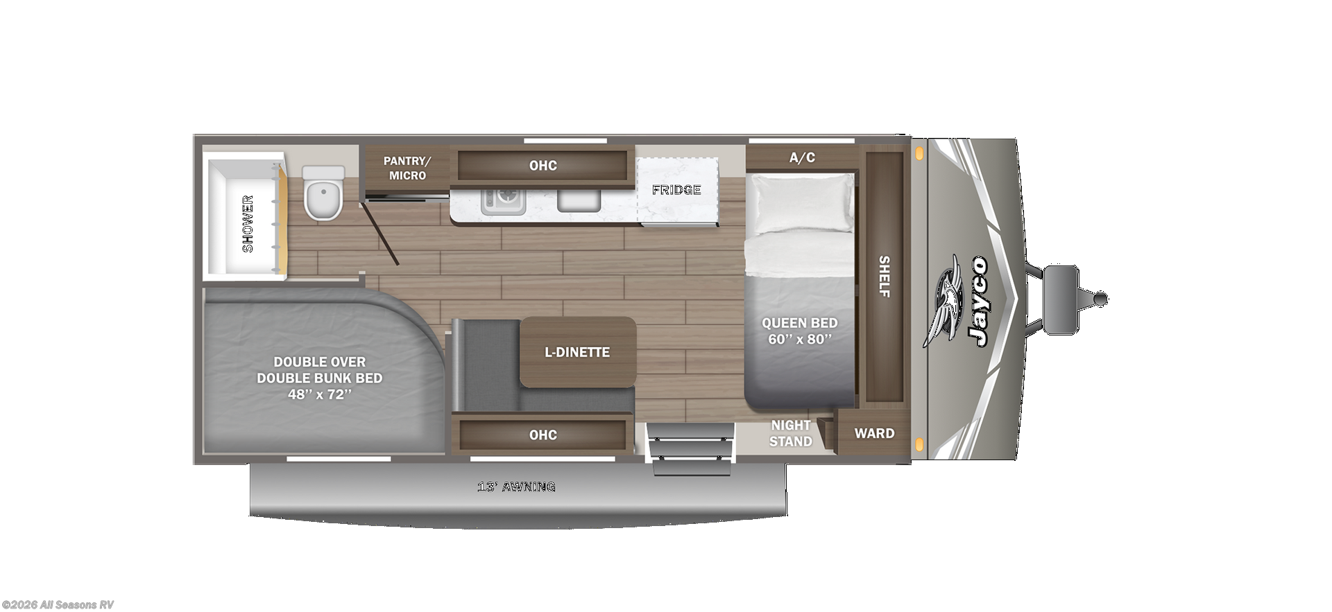2027 Jayco Jay Flight SLX 172DB - New Travel Trailer For Sale by All Seasons RV in Muskegon, Michigan