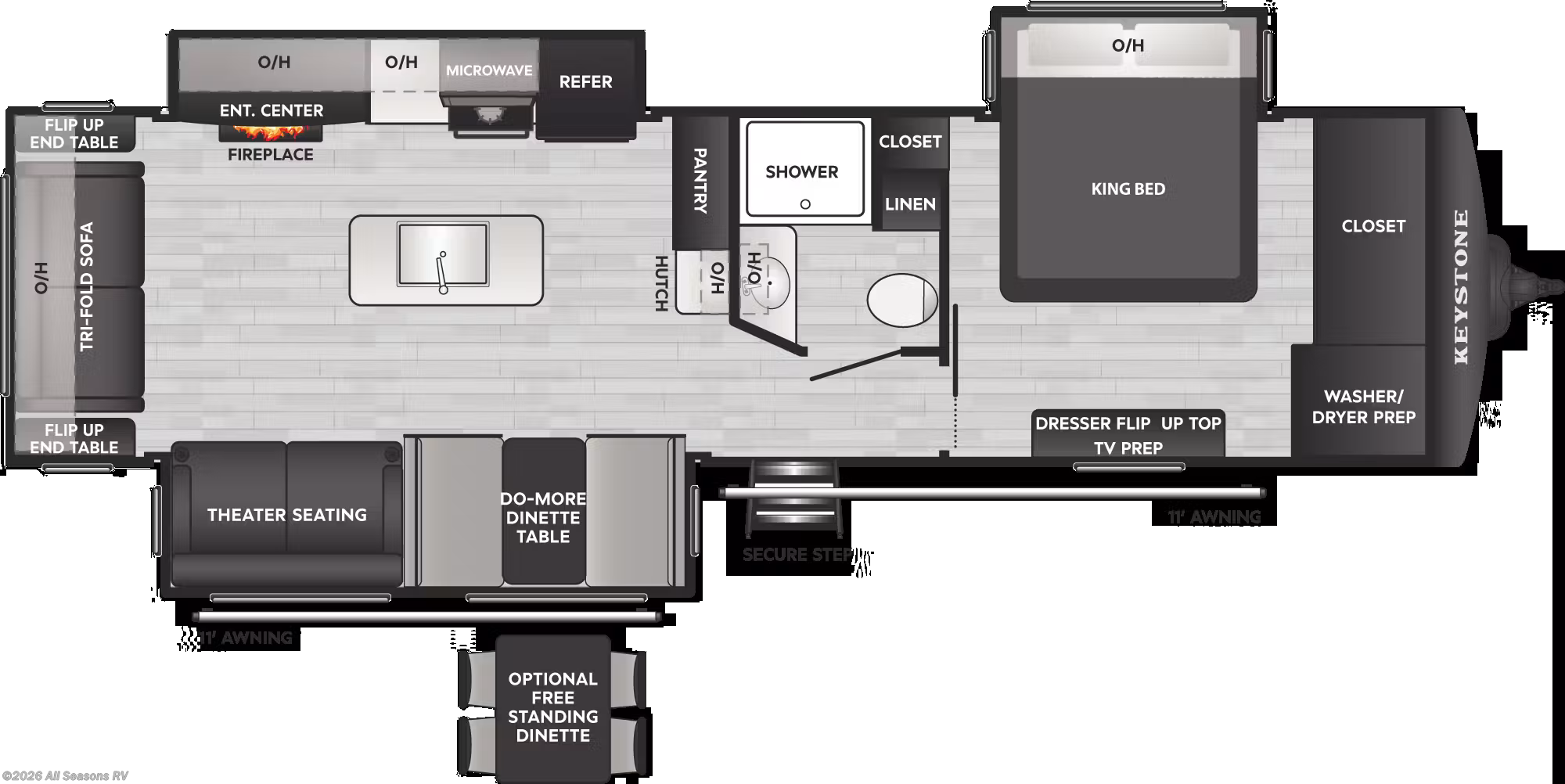 2027 Keystone Bullet Crossfire 310RES - New Travel Trailer For Sale by All Seasons RV in Muskegon, Michigan