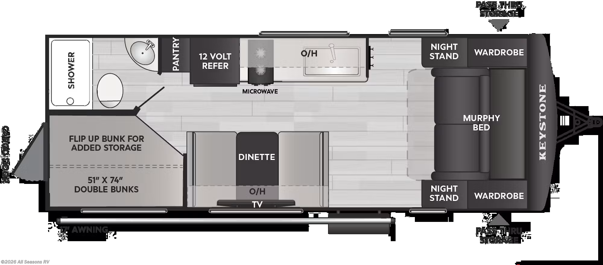 2026 Keystone Bullet Classic 21BHC - New Travel Trailer For Sale by All Seasons RV in Muskegon, Michigan