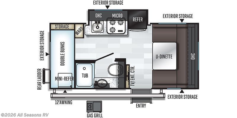 2019 Forest River Flagstaff E-Pro E16BH - Used Travel Trailer For Sale by All Seasons RV in Muskegon, Michigan