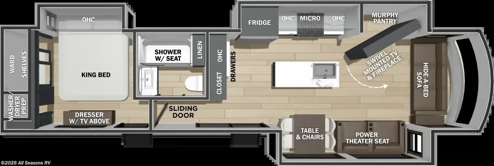 2027 Forest River Cedar Creek Cottage 40CCK - New Destination Trailer For Sale by All Seasons RV in Muskegon, Michigan