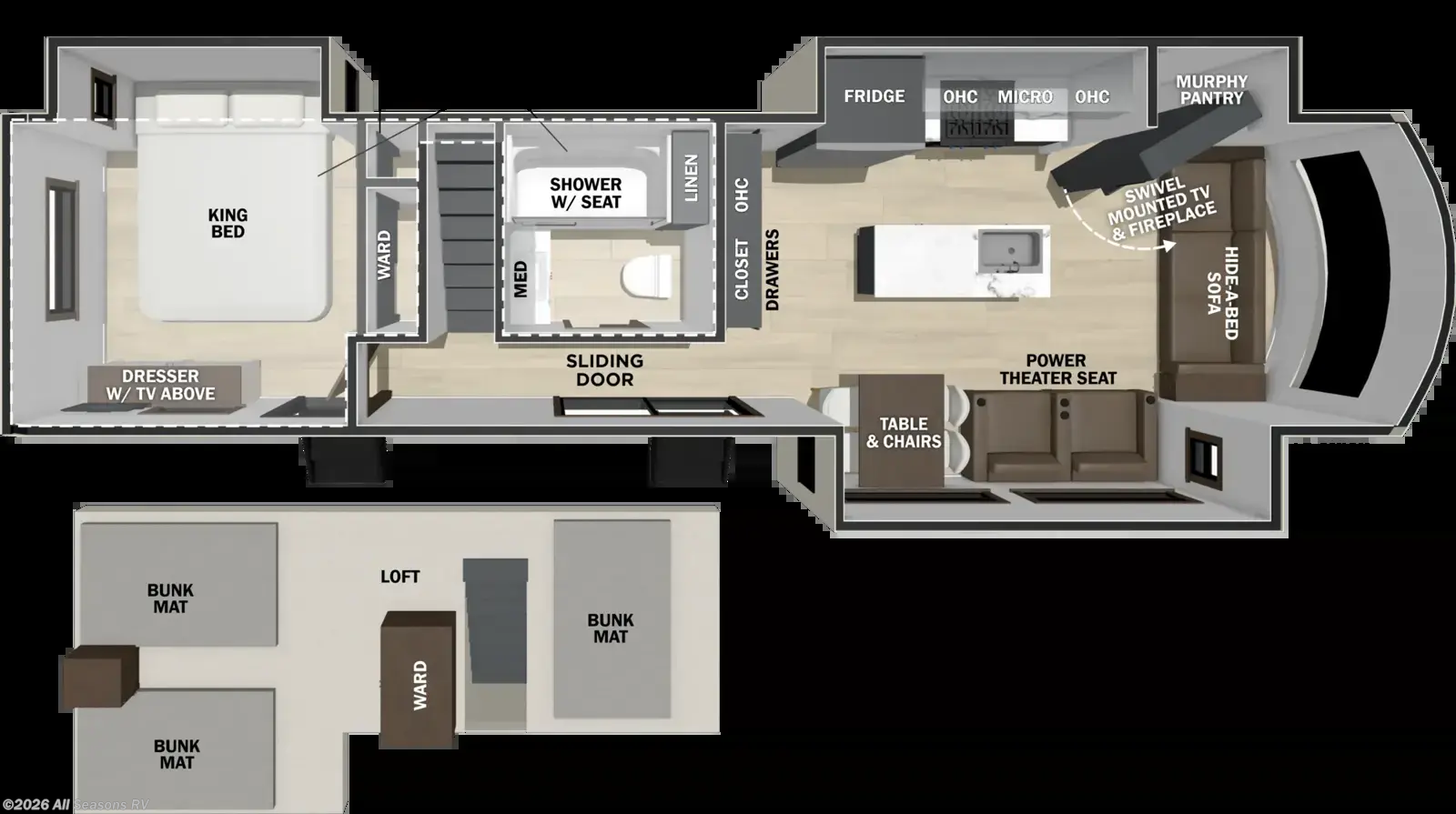 2027 Forest River Cedar Creek Cottage 40CDL - New Destination Trailer For Sale by All Seasons RV in Muskegon, Michigan