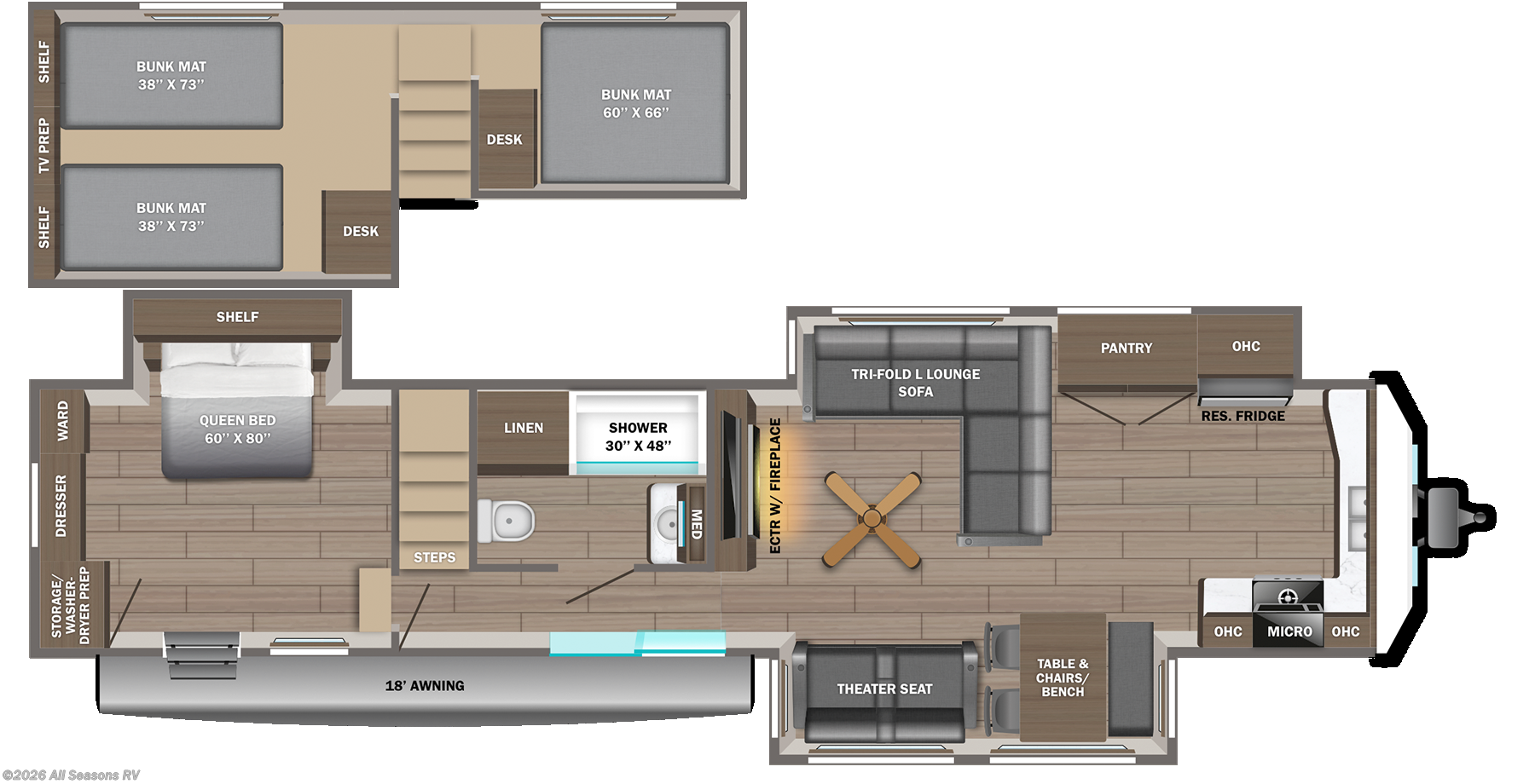 2027 Jayco Jay Flight Bungalow 404LOFT - New Destination Trailer For Sale by All Seasons RV in Muskegon, Michigan