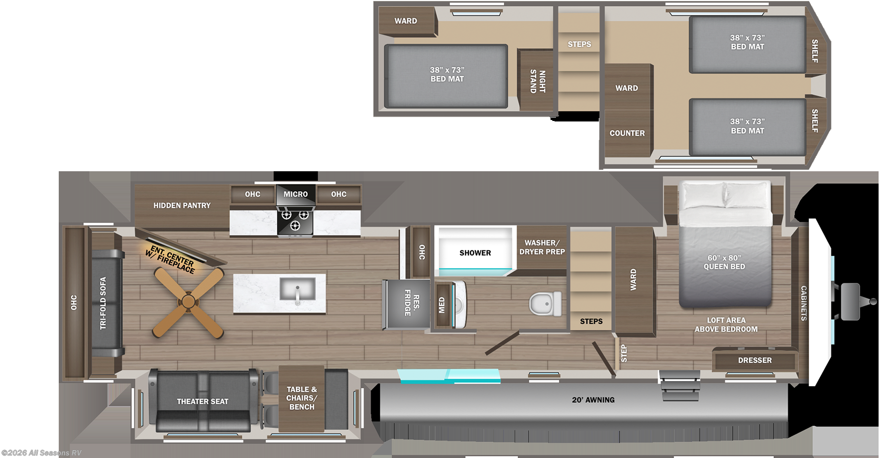 2027 Jayco Jay Flight Bungalow 402DLFT - New Destination Trailer For Sale by All Seasons RV in Muskegon, Michigan