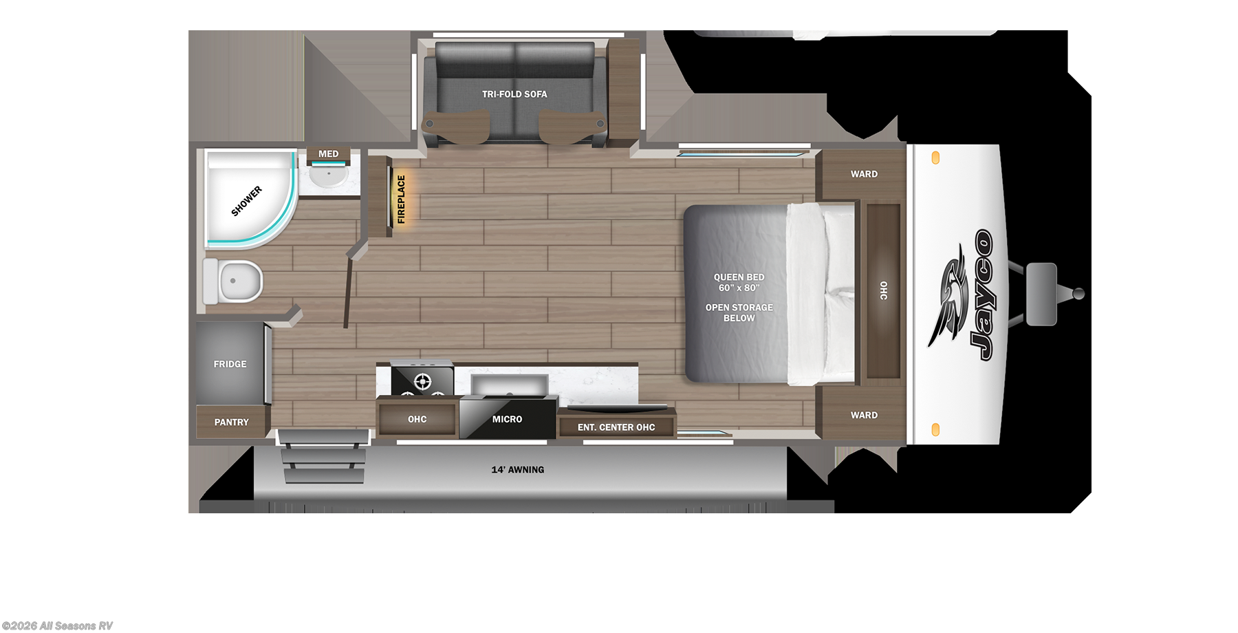 2027 Jayco Jay Feather 18RBF - New Travel Trailer For Sale by All Seasons RV in Muskegon, Michigan