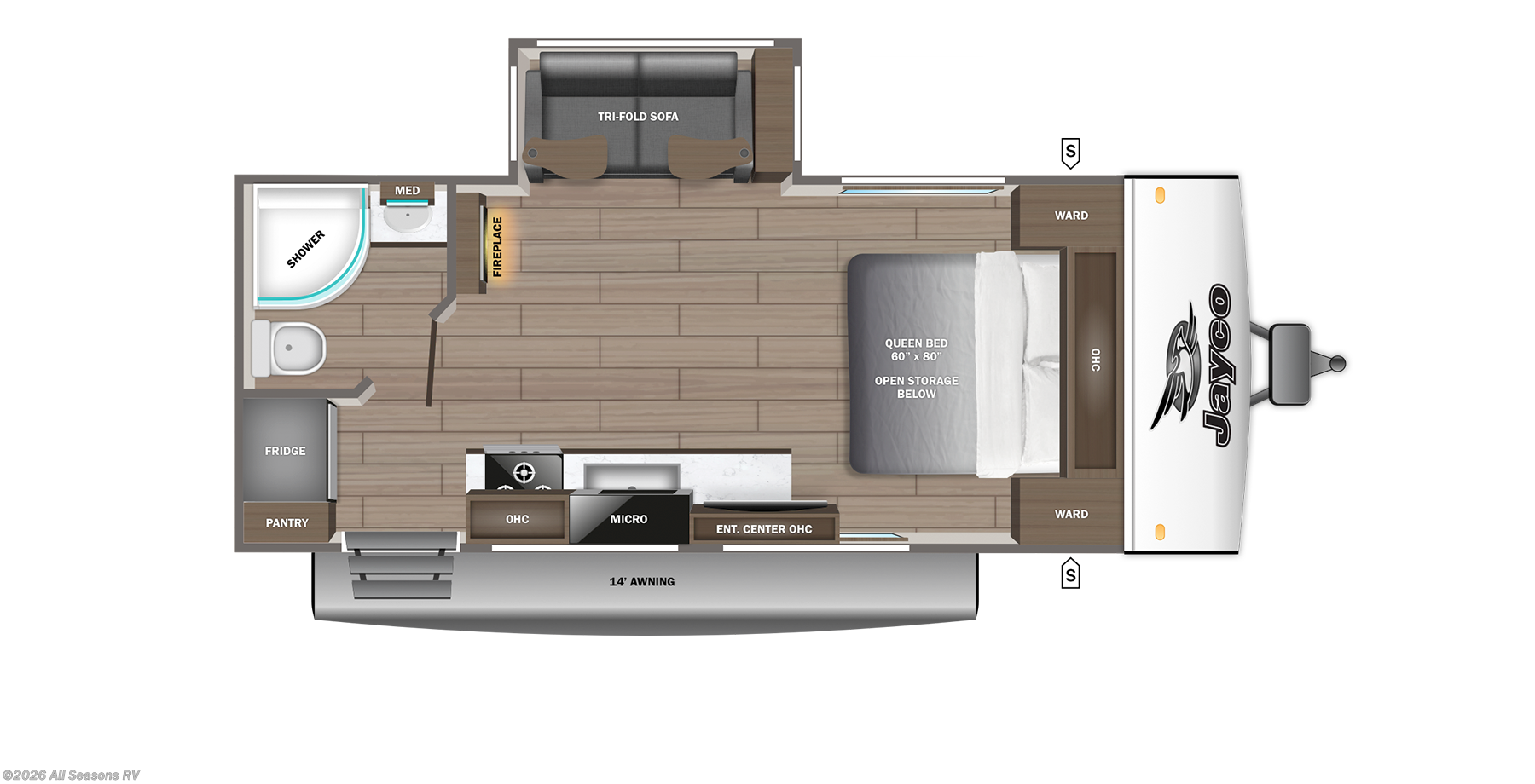 2027 Jayco Jay Feather 18RBF - New Travel Trailer For Sale by All Seasons RV in Muskegon, Michigan