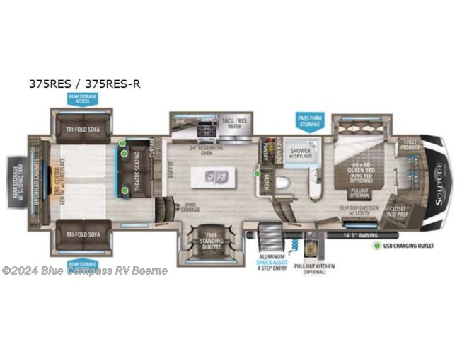 2022 Grand Design Solitude 375RES R - New Fifth Wheel For Sale by ExploreUSA RV Supercenter - BOERNE, TX in Boerne, Texas features Slideout