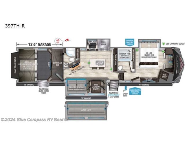 2022 Grand Design Momentum 397TH-R - New Toy Hauler For Sale by ExploreUSA RV Supercenter - BOERNE, TX in Boerne, Texas features Slideout