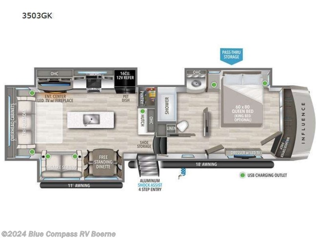 2024 Grand Design Influence 3503GK - New Fifth Wheel For Sale by Blue Compass RV Boerne in Boerne, Texas