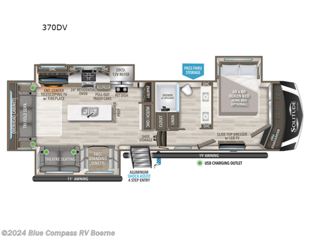 2024 Grand Design Solitude 370DV - New Fifth Wheel For Sale by Blue Compass RV Boerne in Boerne, Texas