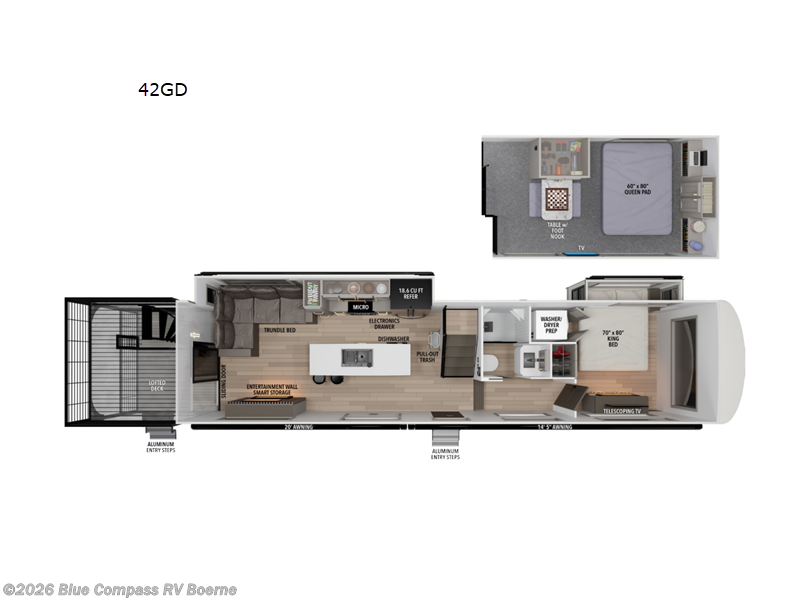 2026 Grand Design Foundation 42GD - New Destination Trailer For Sale by Blue Compass RV Boerne in Boerne, Texas features Slideout