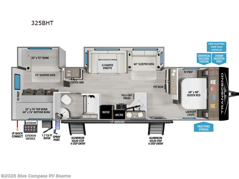 2026 Grand Design Transcend 325BHT - New Travel Trailer For Sale by Blue Compass RV Boerne in Boerne, Texas features Slideout