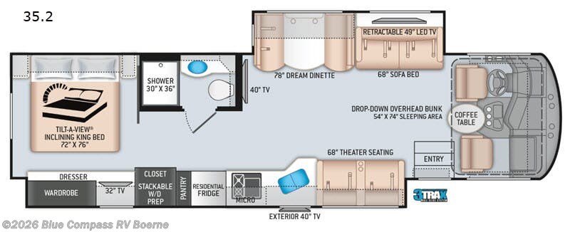 2020 Thor Motor Coach Miramar 35.2 - Used Class A For Sale by Blue Compass RV Boerne in Boerne, Texas features Slideout