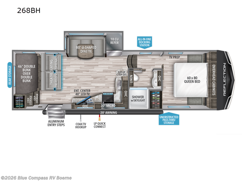 2022 Grand Design Reflection 150 Series 268BH - Used Fifth Wheel For Sale by Blue Compass RV Boerne in Boerne, Texas features Slideout
