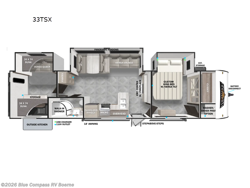 2024 Forest River Wildwood 33TSX - Used Travel Trailer For Sale by Blue Compass RV Boerne in Boerne, Texas features Slideout