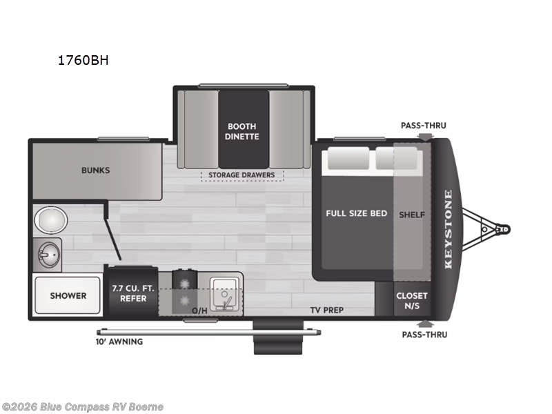 2026 Keystone Springdale Mini 1760BH - Used Travel Trailer For Sale by Blue Compass RV Boerne in Boerne, Texas features Slideout