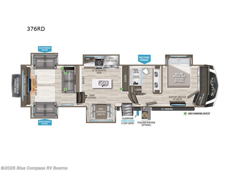 2024 Grand Design Solitude 376RD - Used Fifth Wheel For Sale by Blue Compass RV Boerne in Boerne, Texas features Slideout