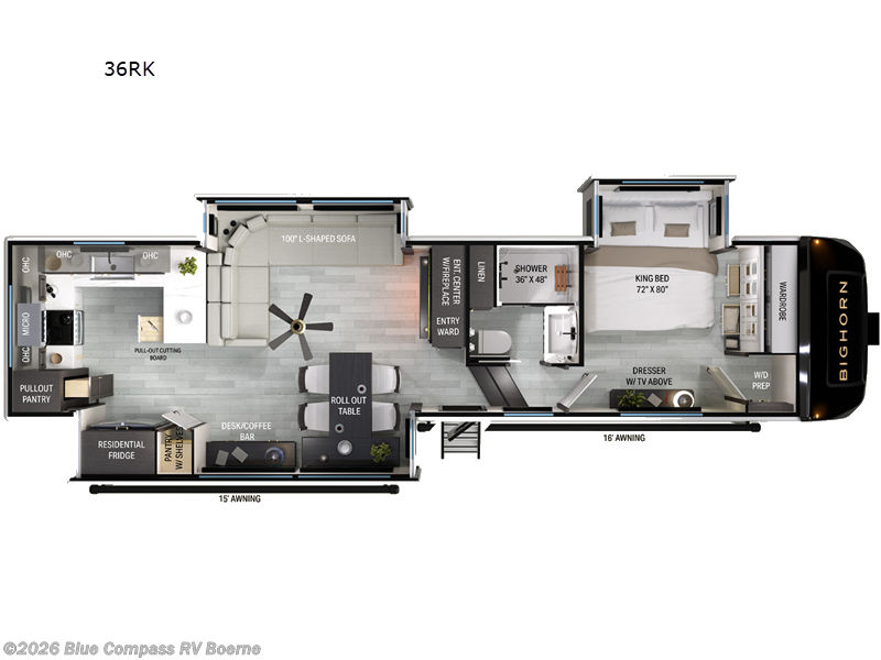 2027 Heartland Bighorn 36RK - New Fifth Wheel For Sale by Blue Compass RV Boerne in Boerne, Texas features Slideout