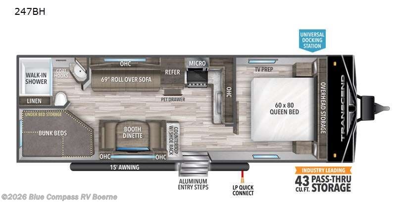 2021 Grand Design Transcend Xplor 247BH - Used Travel Trailer For Sale by Blue Compass RV Boerne in Boerne, Texas