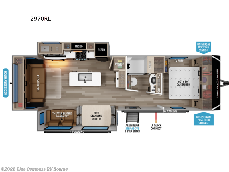 2027 Grand Design Imagine 2970RL - New Travel Trailer For Sale by Blue Compass RV Boerne in Boerne, Texas features Slideout