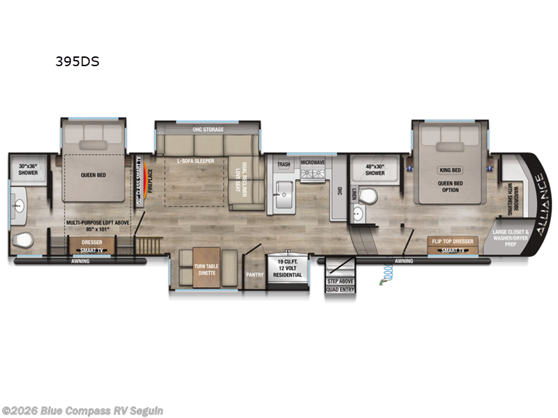 2026 Alliance RV Paradigm 395DS - New Fifth Wheel For Sale by Blue Compass RV Seguin in Seguin, Texas features Slideout