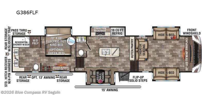 2020 K-Z Durango Gold G386FLF - Used Fifth Wheel For Sale by Blue Compass RV Seguin in Seguin, Texas features Slideout