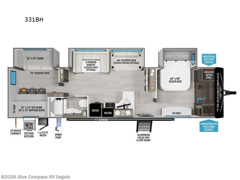 2026 Grand Design Transcend Xplor 335BHT - New Travel Trailer For Sale by Blue Compass RV Seguin in Seguin, Texas