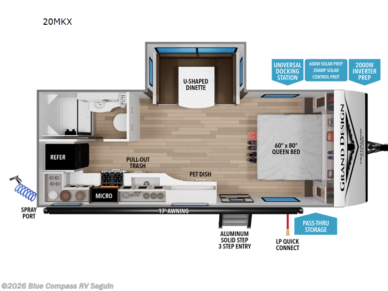 2027 Grand Design Transcend Xplor 20MKX - New Travel Trailer For Sale by Blue Compass RV Seguin in Seguin, Texas features Slideout