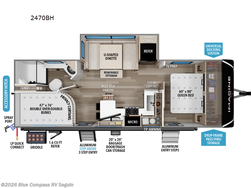 2027 Grand Design Imagine 2470BH - New Travel Trailer For Sale by Blue Compass RV Seguin in Seguin, Texas features Slideout