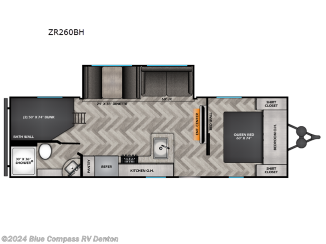2024 CrossRoads Zinger Lite ZR260BH - New Travel Trailer For Sale by Blue Compass RV Denton in Denton, Texas