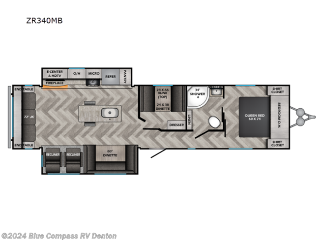 2024 CrossRoads Zinger ZR340MB - New Travel Trailer For Sale by Blue Compass RV Denton in Denton, Texas