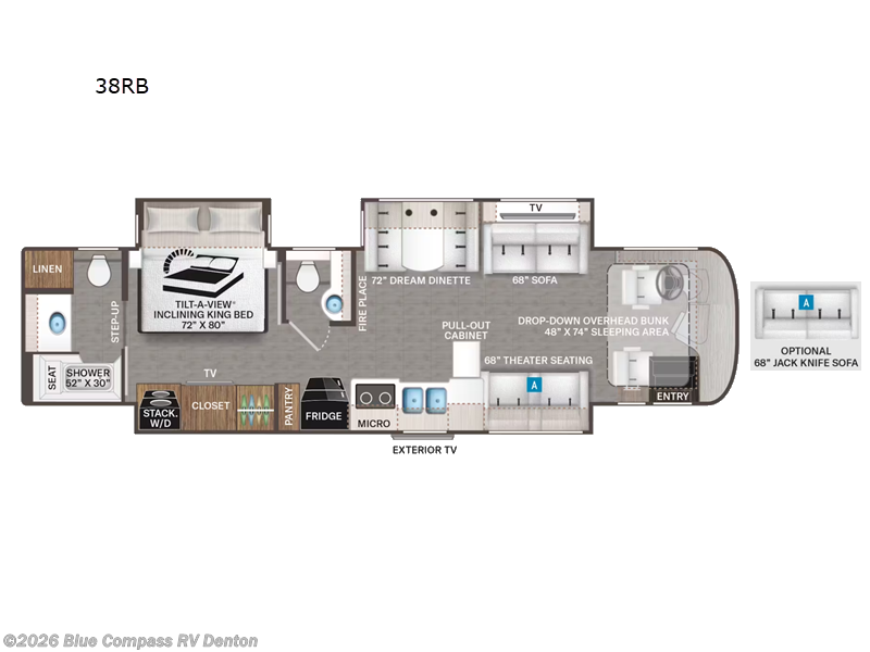 2025 Thor Motor Coach Riviera 38RB - Used Class A For Sale by Blue Compass RV Denton in Denton, Texas features Slideout