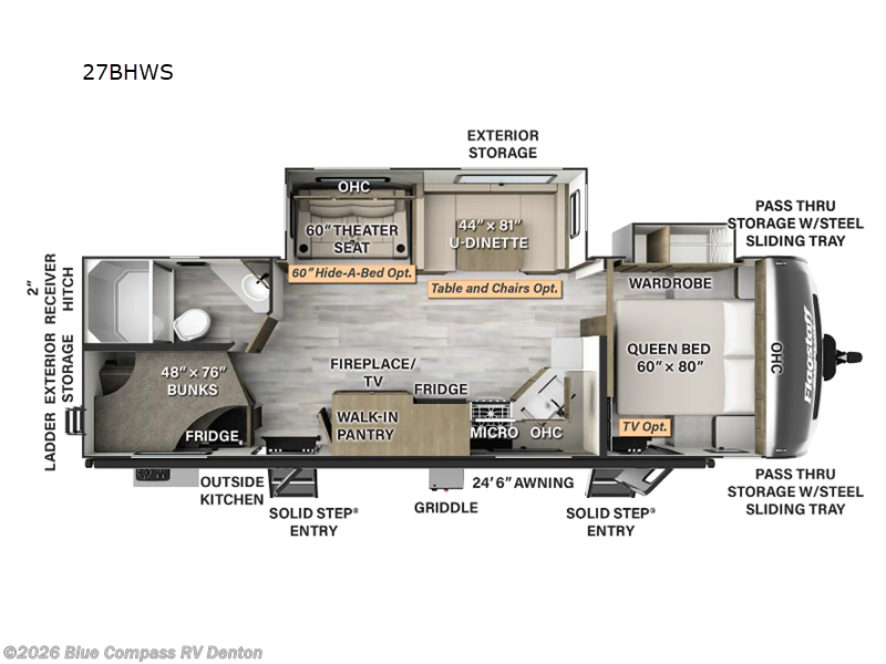 2024 Forest River Flagstaff Super Lite 27BHWS - Used Travel Trailer For Sale by Blue Compass RV Denton in Denton, Texas features Slideout