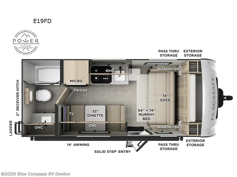 2026 Forest River Flagstaff E-Pro E19FD - New Travel Trailer For Sale by Blue Compass RV Denton in Denton, Texas