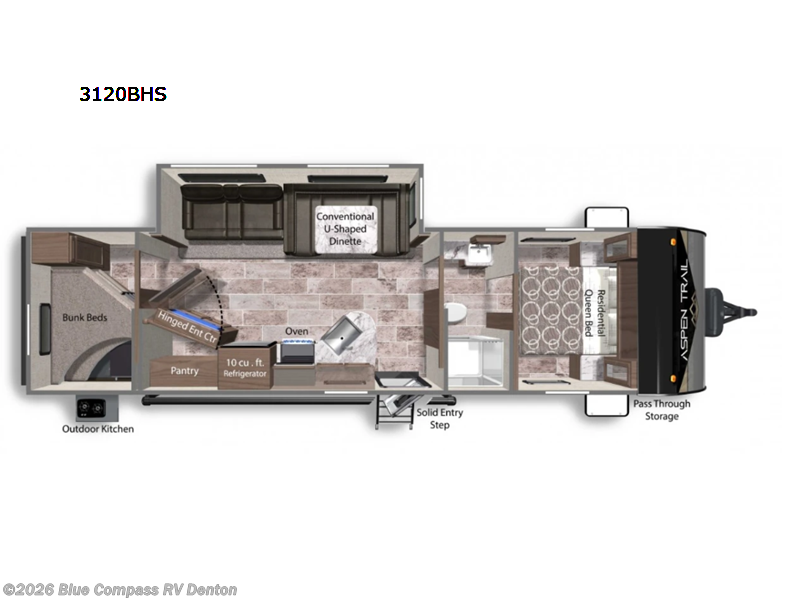 2023 Dutchmen Aspen Trail 3120BHS - Used Travel Trailer For Sale by Blue Compass RV Denton in Denton, Texas features Slideout