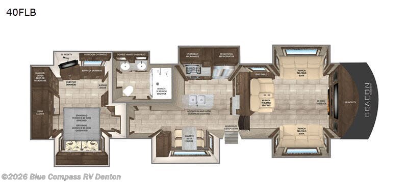 2019 Vanleigh Beacon 40FLB - Used Fifth Wheel For Sale by Blue Compass RV Denton in Denton, Texas features Slideout