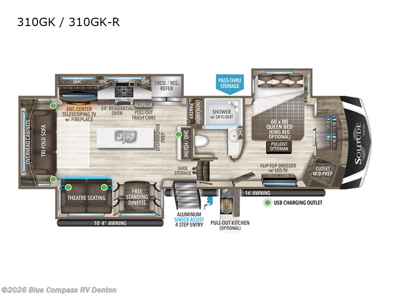 2022 Grand Design Solitude 310GK - Used Fifth Wheel For Sale by Blue Compass RV Denton in Denton, Texas features Slideout