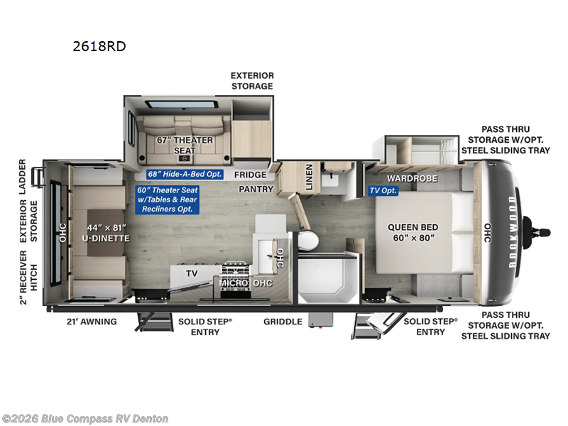 2025 Forest River Rockwood Ultra Lite 2618RD - Used Travel Trailer For Sale by Blue Compass RV Denton in Denton, Texas features Slideout