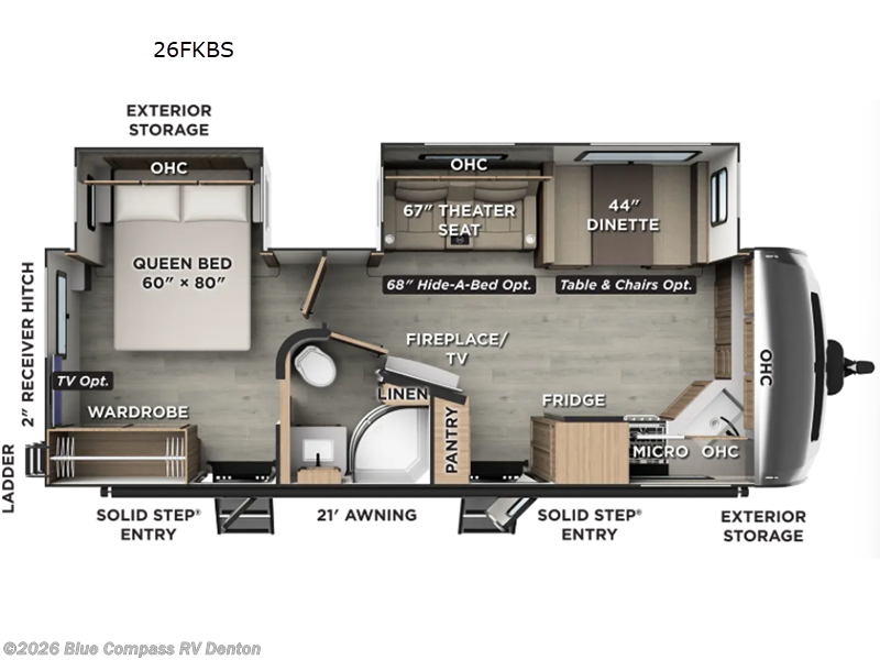 2027 Forest River Flagstaff Super Lite 26FKBS - New Travel Trailer For Sale by Blue Compass RV Denton in Denton, Texas features Slideout