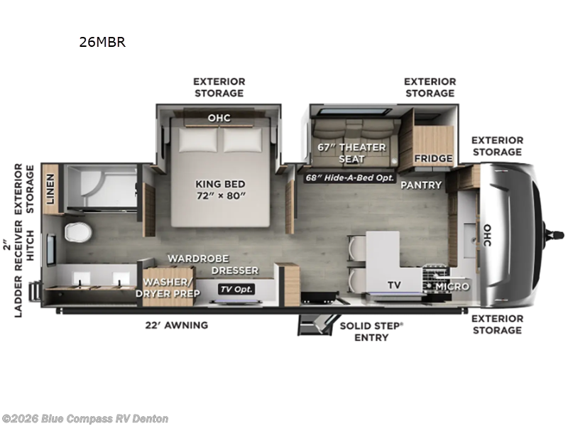2027 Forest River Flagstaff Super Lite 26MBR - New Travel Trailer For Sale by Blue Compass RV Denton in Denton, Texas features Slideout