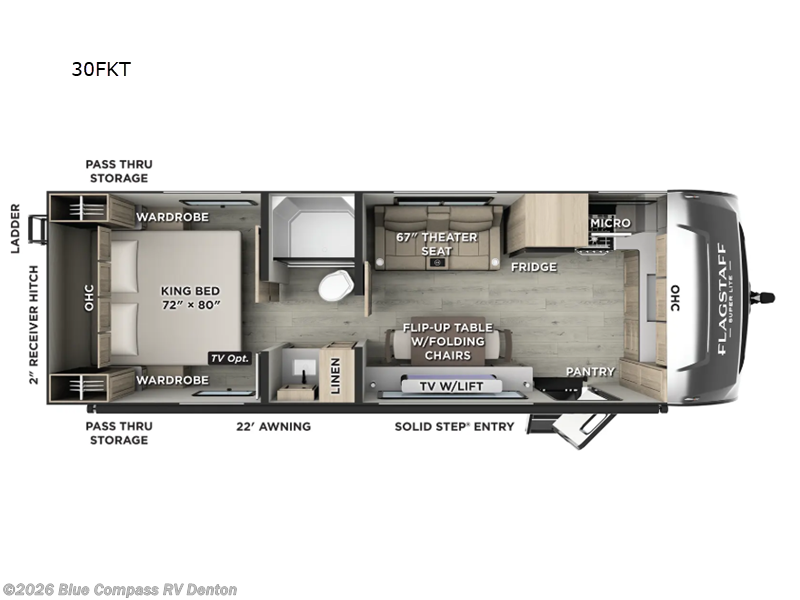 2026 Forest River Flagstaff Super Lite 30FKT - New Travel Trailer For Sale by Blue Compass RV Denton in Denton, Texas
