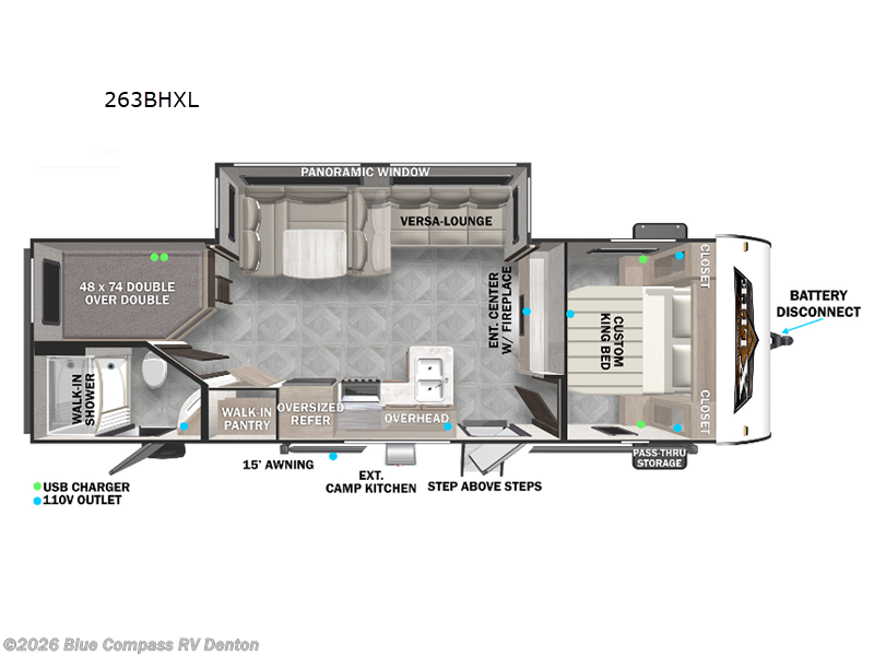 2023 Forest River Wildwood X-Lite 263BHXL - Used Travel Trailer For Sale by Blue Compass RV Denton in Denton, Texas features Slideout
