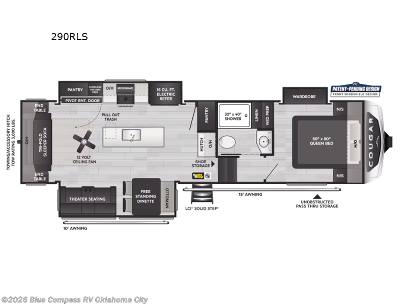 2025 Keystone Cougar 290RLS - New Fifth Wheel For Sale by Blue Compass RV Oklahoma City in Norman, Oklahoma features Slideout