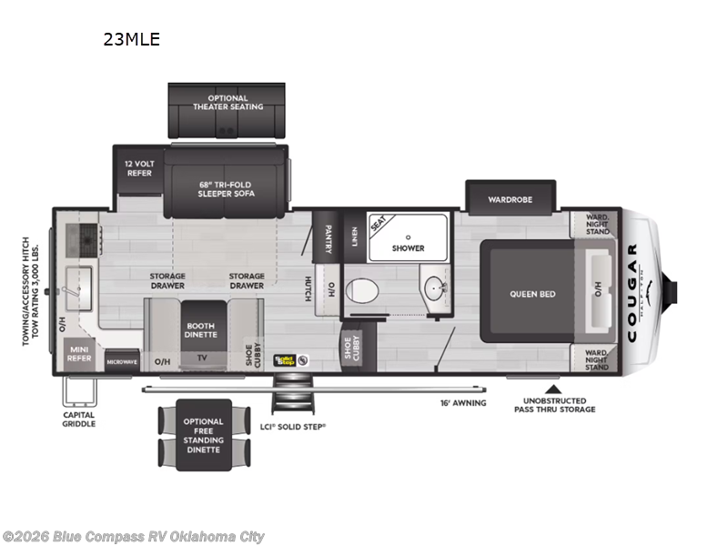 2025 Keystone Cougar Half-Ton 23MLE - New Fifth Wheel For Sale by Blue Compass RV Oklahoma City in Norman, Oklahoma features Slideout