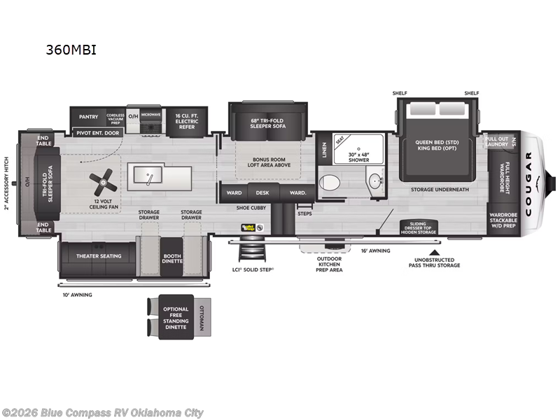 2026 Keystone Cougar 360MBI - New Fifth Wheel For Sale by Blue Compass RV Oklahoma City in Norman, Oklahoma features Slideout