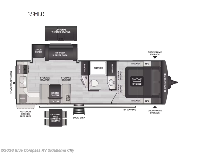 2026 Keystone Cougar Half-Ton 25MLE - New Travel Trailer For Sale by Blue Compass RV Oklahoma City in Norman, Oklahoma features Slideout