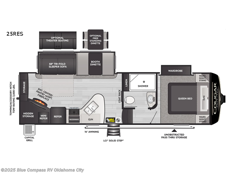 2022 Keystone Cougar Half-Ton 25RES - Used Fifth Wheel For Sale by Blue Compass RV Oklahoma City in Norman, Oklahoma features Slideout